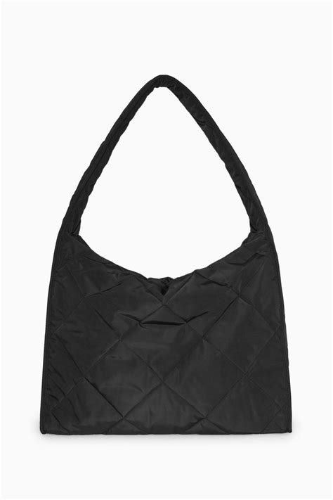 cos quilted oversized shoulder bag|oversized diamond quilted bag.